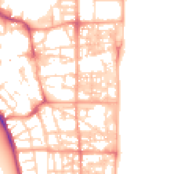 Daytime road noise heatmap for NR30 2JH