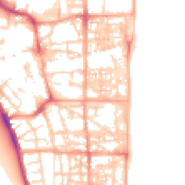 Daytime road noise heatmap for NR30 2JJ