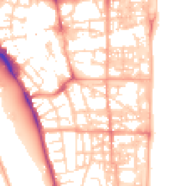 Daytime road noise heatmap for NR30 2JS