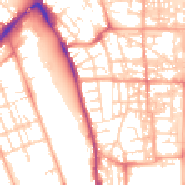 Daytime road noise heatmap for NR30 2RY