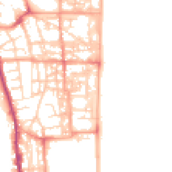 Daytime road noise heatmap for NR30 3AQ