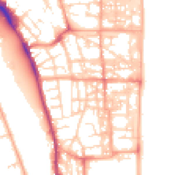 Daytime road noise heatmap for NR30 3BX