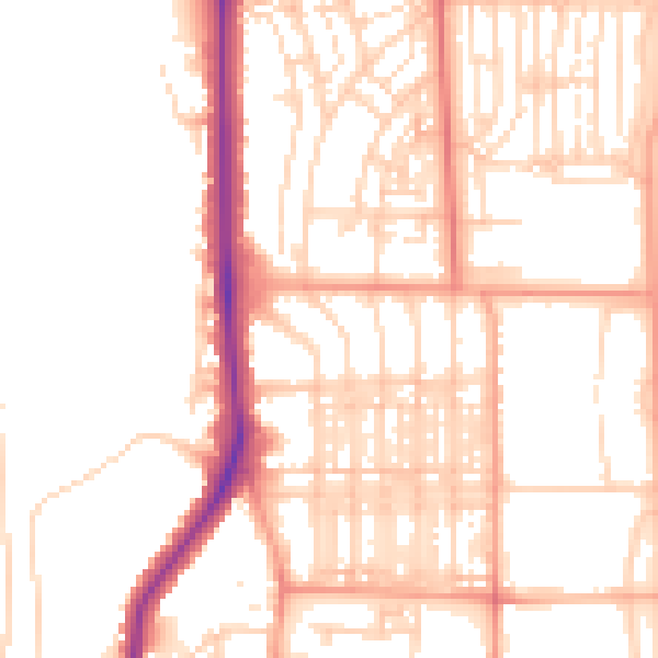 Daytime road noise heatmap for NR30 4ED
