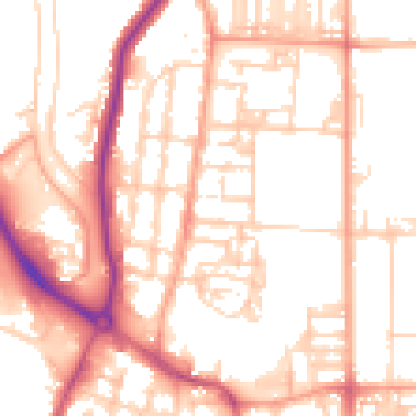 Daytime road noise heatmap for NR30 4HT