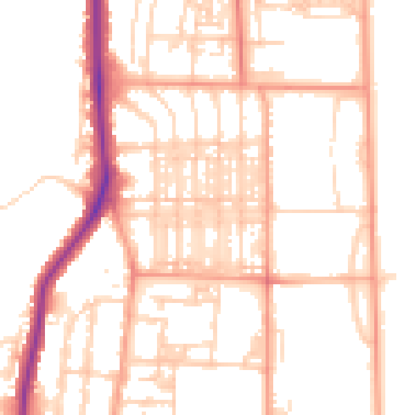 Daytime road noise heatmap for NR30 4JZ