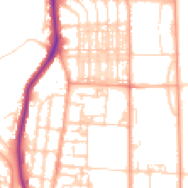 Daytime road noise heatmap for NR30 4NY