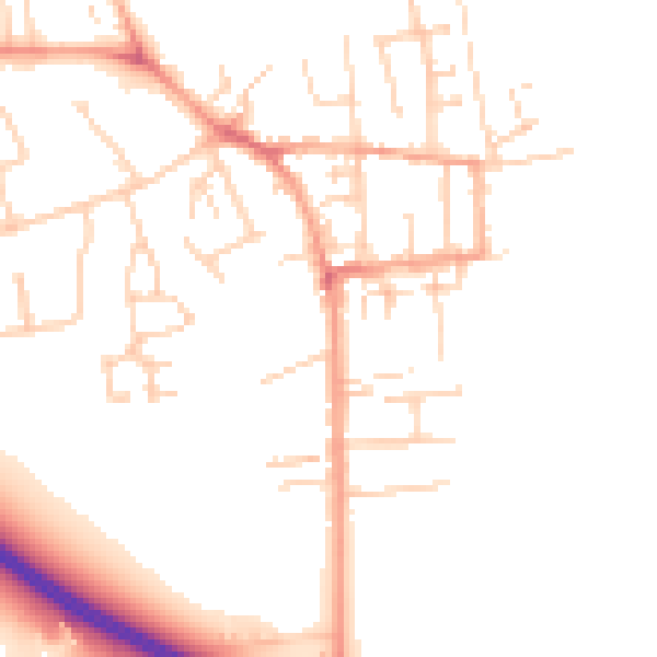 Daytime road noise heatmap for NR30 5AA