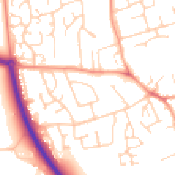 Daytime road noise heatmap for NR30 5BB