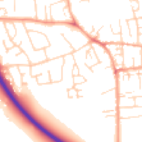 Daytime road noise heatmap for NR30 5BG