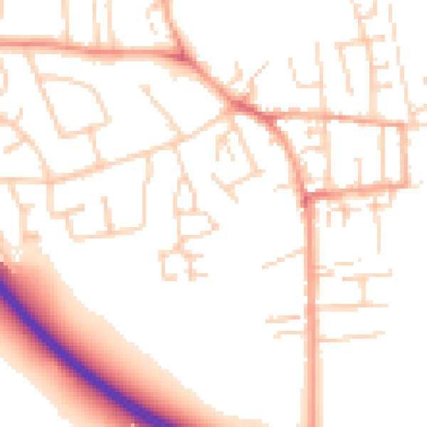 Daytime road noise heatmap for NR30 5BJ
