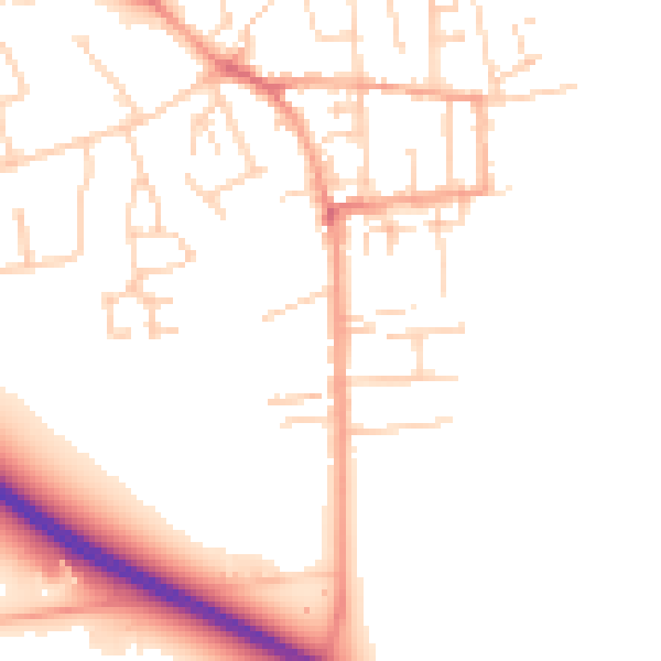 Daytime road noise heatmap for NR30 5BW