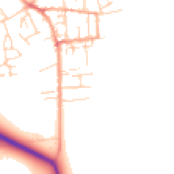 Daytime road noise heatmap for NR30 5BZ