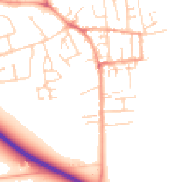 Daytime road noise heatmap for NR30 5DH