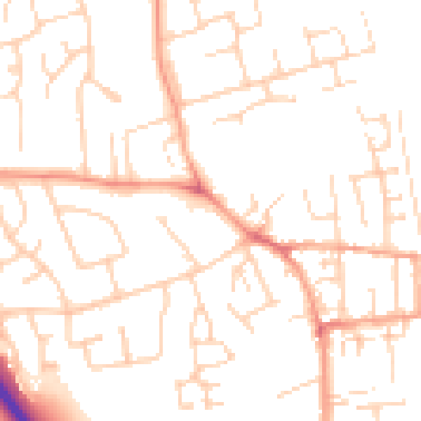 Daytime road noise heatmap for NR30 5JL