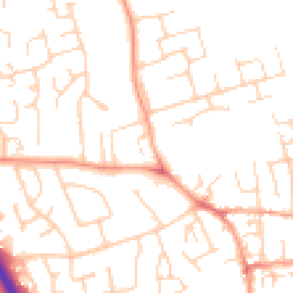 Daytime road noise heatmap for NR30 5JZ