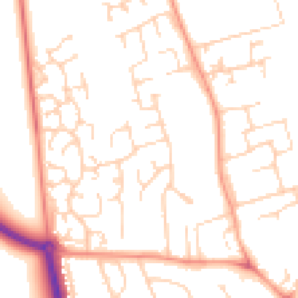 Daytime road noise heatmap for NR30 5QZ