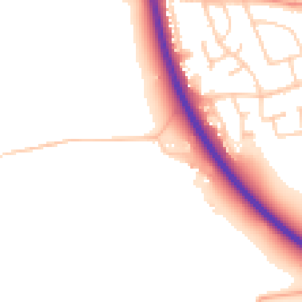 Daytime road noise heatmap for NR30 5SZ