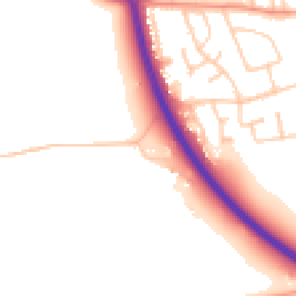 Daytime road noise heatmap for NR30 5TA