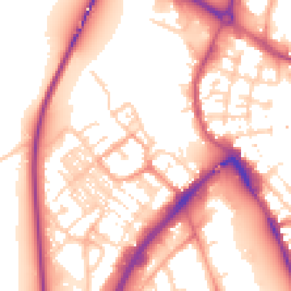 Daytime road noise heatmap for NR31 0AD