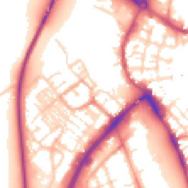 Daytime road noise heatmap for NR31 0AE