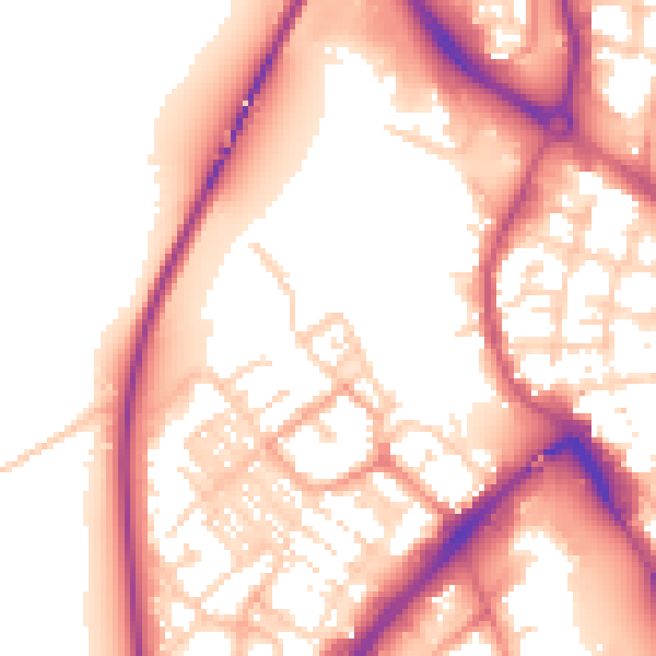Daytime road noise heatmap for NR31 0AQ