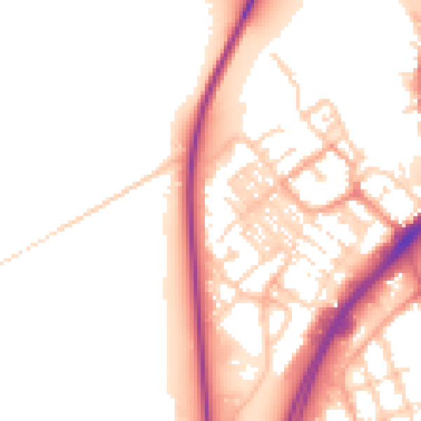 Daytime road noise heatmap for NR31 0AX