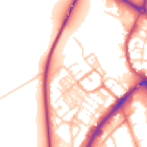 Daytime road noise heatmap for NR31 0AZ