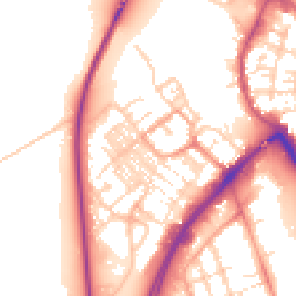 Daytime road noise heatmap for NR31 0BB