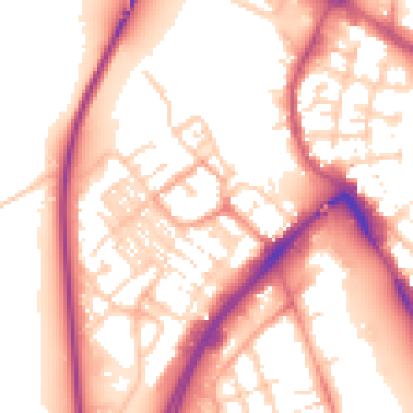 Daytime road noise heatmap for NR31 0BG