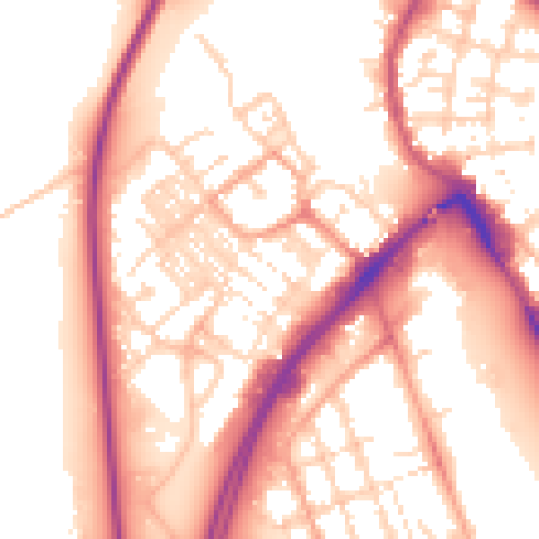 Daytime road noise heatmap for NR31 0BL