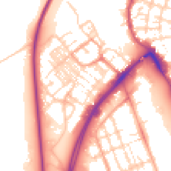 Daytime road noise heatmap for NR31 0BN