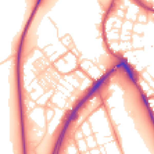 Daytime road noise heatmap for NR31 0BQ