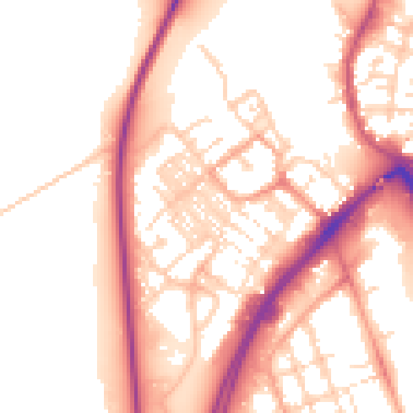 Daytime road noise heatmap for NR31 0BS