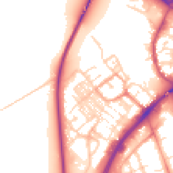 Daytime road noise heatmap for NR31 0BX