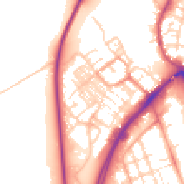 Daytime road noise heatmap for NR31 0BY