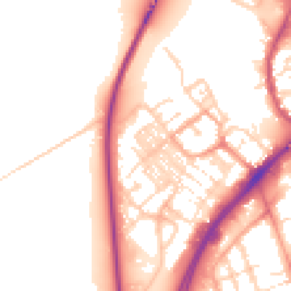 Daytime road noise heatmap for NR31 0BZ