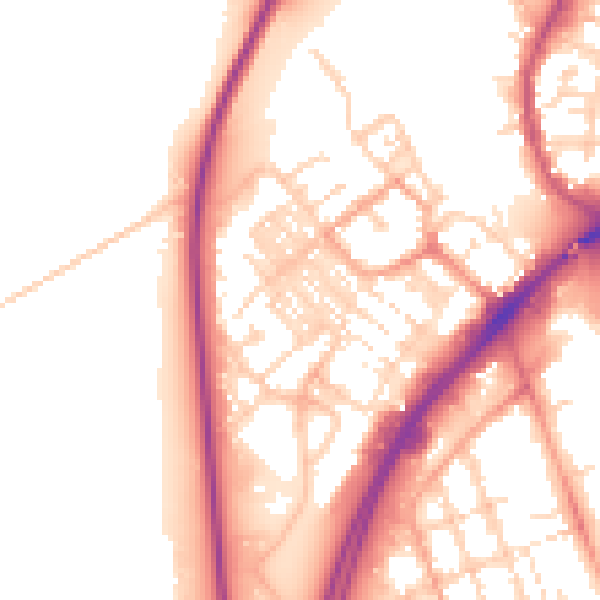 Daytime road noise heatmap for NR31 0DA