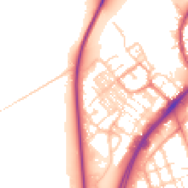 Daytime road noise heatmap for NR31 0DD