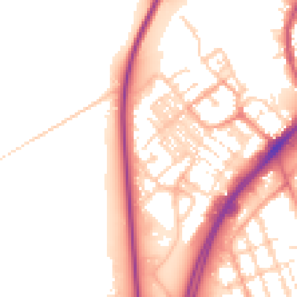 Daytime road noise heatmap for NR31 0DE