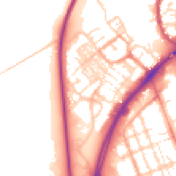 Daytime road noise heatmap for NR31 0DF