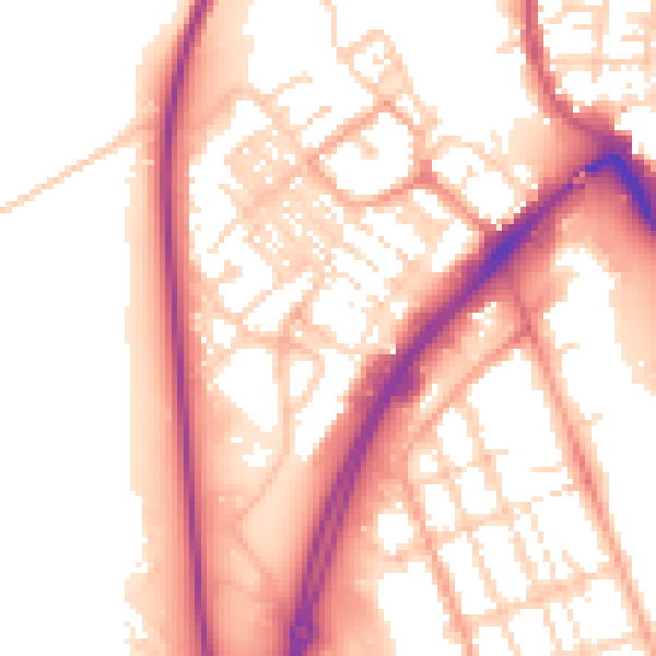 Daytime road noise heatmap for NR31 0DG