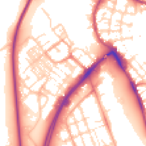 Daytime road noise heatmap for NR31 0DJ