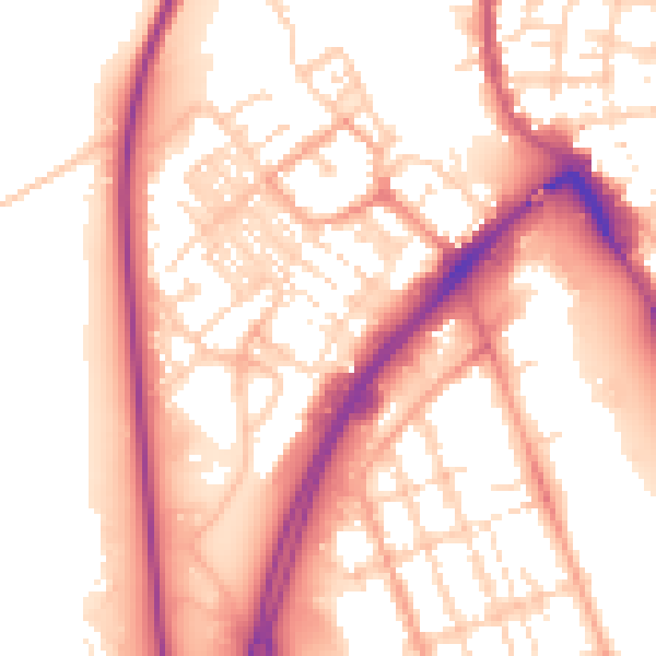 Daytime road noise heatmap for NR31 0DQ