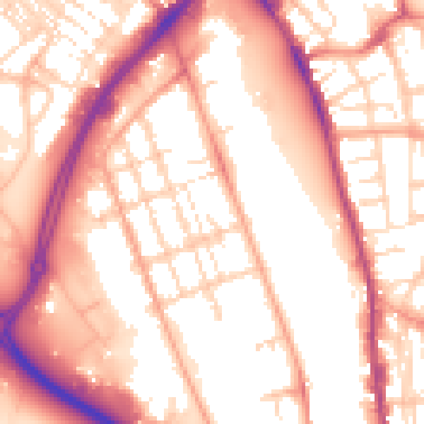 Daytime road noise heatmap for NR31 0DR
