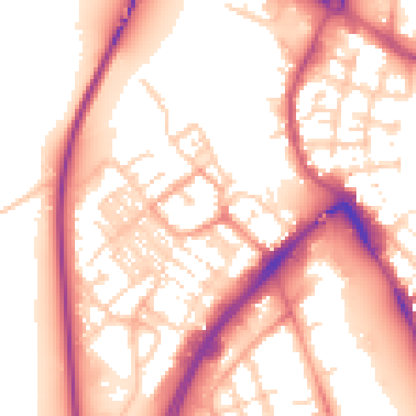 Daytime road noise heatmap for NR31 0FF
