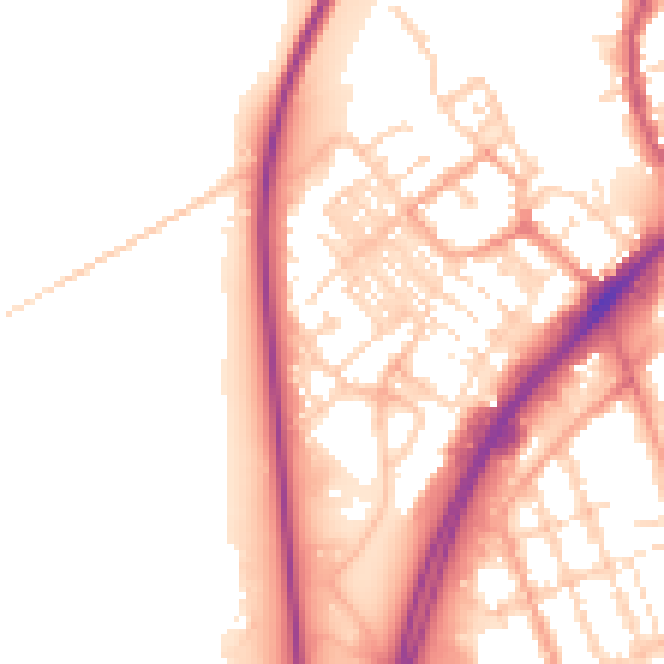 Daytime road noise heatmap for NR31 0HH