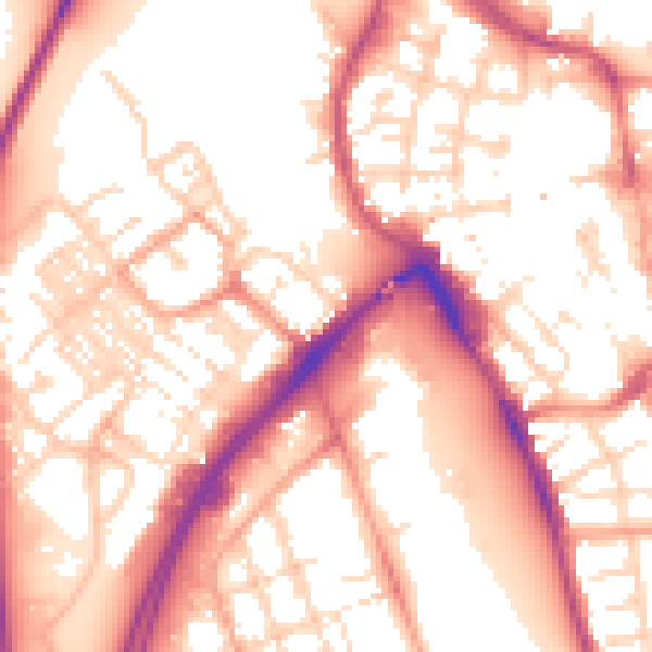 Daytime road noise heatmap for NR31 0HU