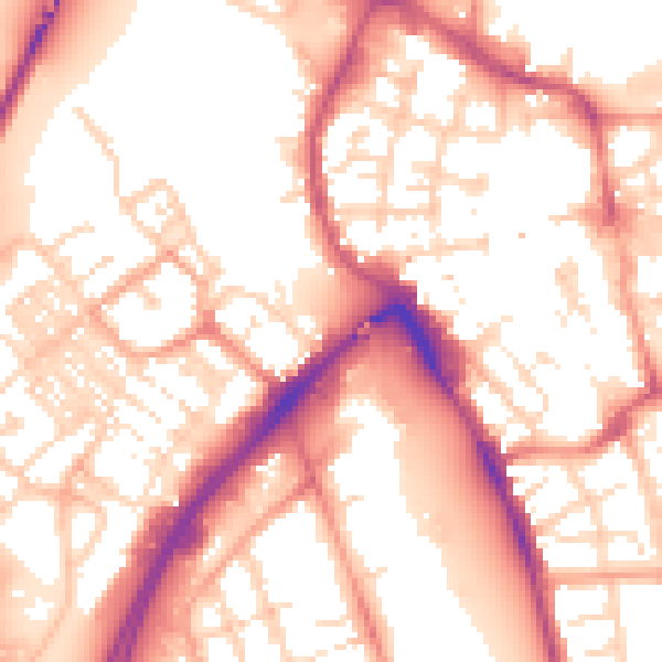 Daytime road noise heatmap for NR31 0HY