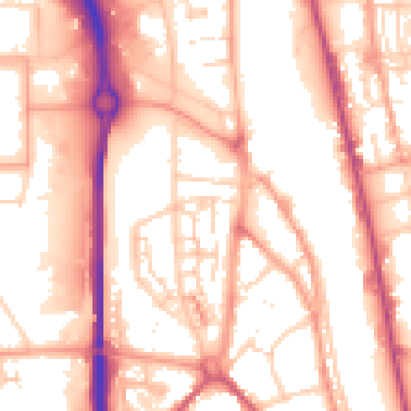 Daytime road noise heatmap for NR31 0QQ