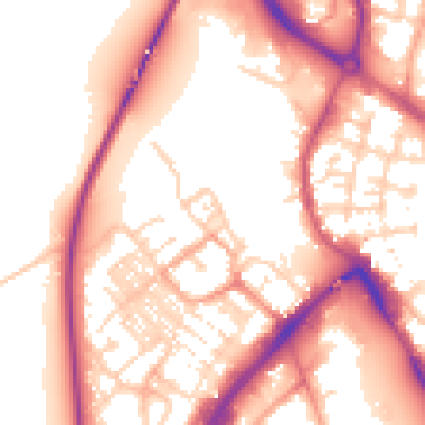 Daytime road noise heatmap for NR31 0QR